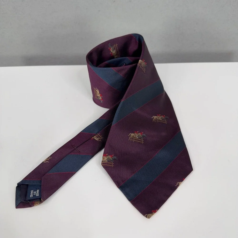 Polo Ralph Lauren Necktie Mens Mixed Equestrian Paisley Silk Lot 3 Handmade